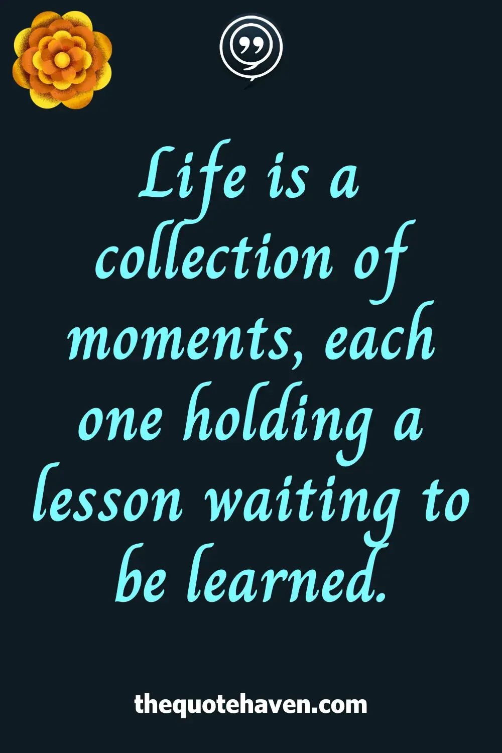 Life is a collection of moments, each one holding a lesson waiting to be learned.